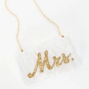 Gold Mrs Box Clutch Bridal Bag